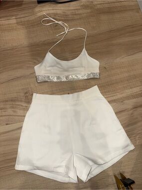 Zara Sparkle Top and Showpo High waisted short set